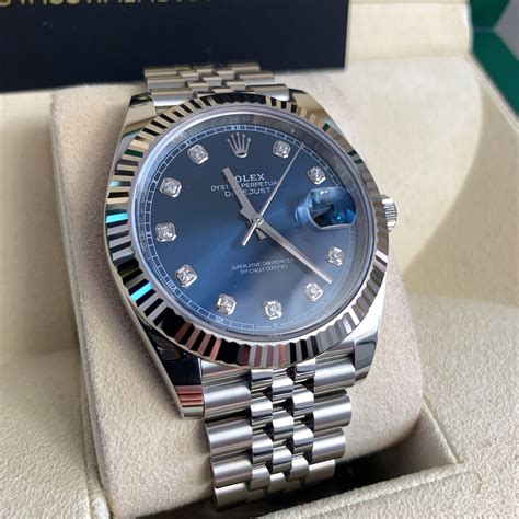 rolex datejust blue roman dial|rolex datejust 41 blue diamond.